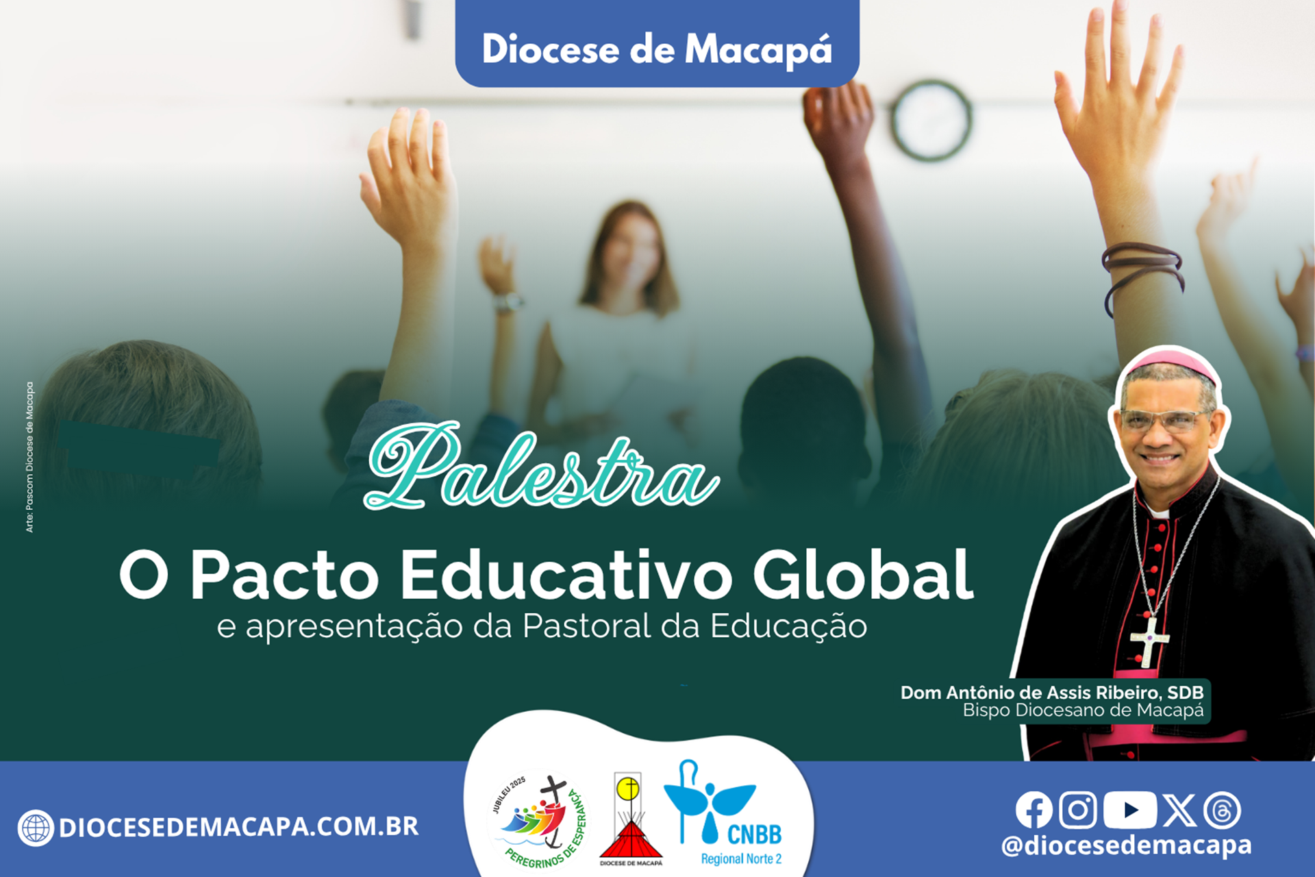 Além da palestra e da apresentação da Pastoral da Educação será realizado o lançamento em Macapá do 2º livro de Dom Antônio Além da palestra e da apresentação da Pastoral da Educação será realizado o lançamento em Macapá do 2º livro de Dom Antônio
