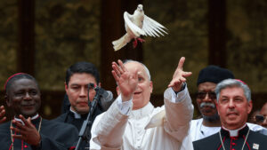 Papa Leão XIV solta pomba em gesto simbólico de paz e reconciliação / Foto: REUTERS/GuglielmoMangiapane