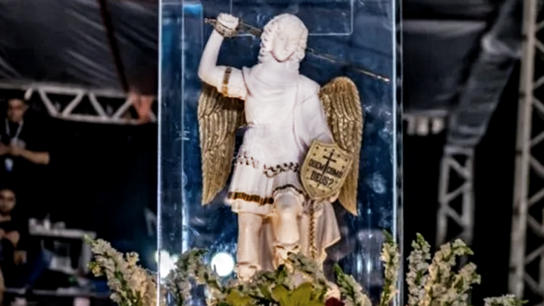 Imagem peregrina de são Miguel Arcanjo | Divulgação