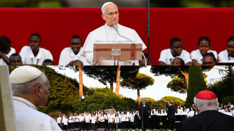 Papa Leão XIV participa de concerto da Andrea Bocelli Foundation em CastelGandolfo /Fotos: REUTERS/Remo Casilli e IMAGO/Catholicpressphoto via Reuters
